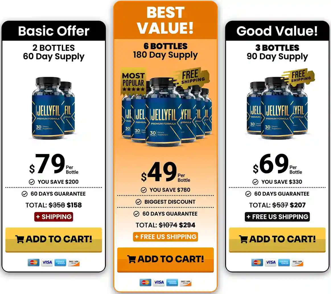 Jellyfill Pricing Packages 2 Bottle 3 Bottle 6 Bottle